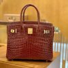 爱马仕 Birkin 30cm 板栗棕 蜜糖棕 金扣 一级皮 尼罗鳄鱼皮 臻品级别