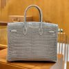 爱马仕 Birkin 35cm 巴黎灰 银扣 一级皮 尼罗鳄鱼皮 臻品级别