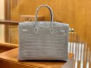 爱马仕 Birkin 35cm 巴黎灰 银扣 一级皮 尼罗鳄鱼皮 臻品级别