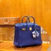 爱马仕 Birkin 25cm 琉璃蓝 金扣 尼罗鳄鱼皮拼Togo牛皮 原版蜜蜡线 现货