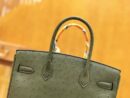 爱马仕 Birkin 30cm 丛林绿 金扣 南非KK级鸵鸟皮 全手工缝制