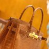 爱马仕 Birkin 30cm 金棕 一级野生湾鳄 金扣 原版蜜蜡线 顶级手缝