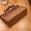 爱马仕 miniKelly 迷你凯莉 焦糖棕 南非kk级鸵鸟皮 金扣 22cm