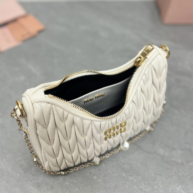 miumiu缪缪*5BH211单肩包白色水晶链免检版 - Image 6