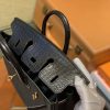 爱马仕 Birkin 铂金包 经典黑 鳄鱼皮拼德国togo牛皮 全手工缝制 金扣 25cm