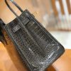 爱马仕 Birkin 铂金包 石墨灰 进口一级湾鳄鳄鱼皮 蜡线 全手工缝制 25cm