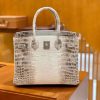 爱马仕 Birkin 铂金包 喜马拉雅 浅色 特级品质 一级皮 尼罗鳄鱼皮 银扣 25cm