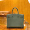 爱马仕 Birkin 30cm 杏仁绿 Togo 牛皮 银扣 原版蜜蜡线 顶级手缝