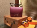 爱马仕 Constance 18cm 石榴红 珐琅银扣 掌纹牛皮 全手工缝制 现货