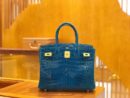 爱马仕 Birkin 30cm 伊兹密尔蓝 一级尼罗鳄 金扣 原版蜜蜡线 顶级手缝