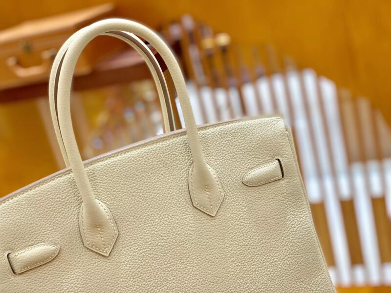 爱马仕 Birkin 30cm 奶昔白 银扣 德国进口togo 牛皮 全手工缝制 - Image 2