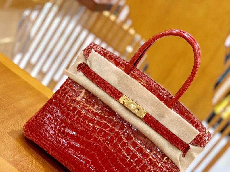 爱马仕 Birkin 铂金包 法拉利红 一级皮 尼罗鳄鱼皮 臻品级别 金扣 30cm - Image 4