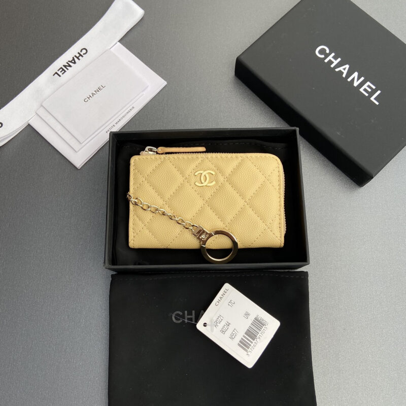 Chanel AP0223零钱包黄色鱼子酱金扣免检版 - Image 3