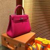 爱马仕 Kelly凯莉包 togo小牛皮 枚紫色 进口原料 原版蜜蜡线 银扣 28cm