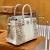 爱马仕 Birkin 铂金包 喜马拉雅 浅色 特级品质 一级皮 尼罗鳄鱼皮 银扣 25cm