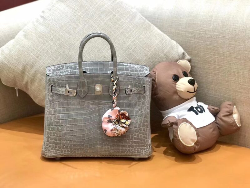 爱马仕 Birkin 25cm 巴黎灰 一级尼罗鳄 银扣 原版蜜蜡线 顶级手工