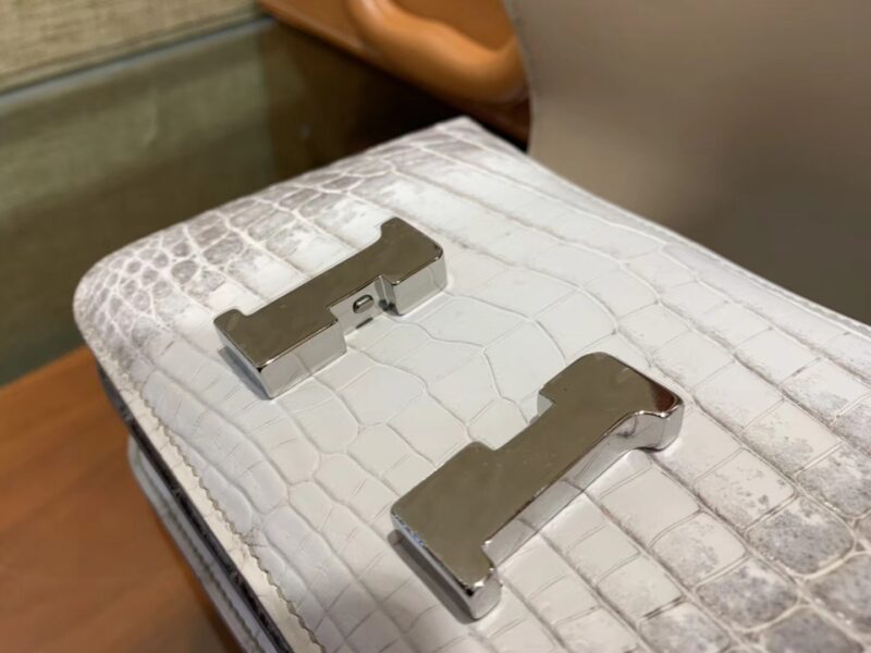 爱马仕 Constance空姐包 喜玛拉雅 包中皇后 一级 尼罗 鳄鱼皮 臻品级别 银扣 18cm - Image 8