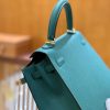 爱马仕 Kelly 凯莉包 孔雀绿 掌纹牛皮 进口原料 臻品级别 金扣 28cm 现货