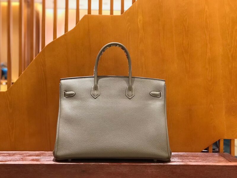 爱马仕 Birkin 铂金包 斑鸠灰 小牛皮 银扣 40cm 男士首选 - Image 3