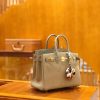 爱马仕 Birkin Touch 25cm 斑鸠灰 鳄鱼皮拼牛皮 全手工缝制