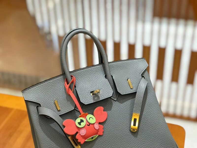 爱马仕 Birkin 25cm 海鸥灰 Togo小牛皮 金扣 原版蜜蜡线 顶级手工缝制 - Image 4