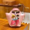 爱马仕 Picotin 18cm 奶昔粉 鸵鸟皮拼Togo皮 银扣 原版蜜蜡线 顶级手工缝制