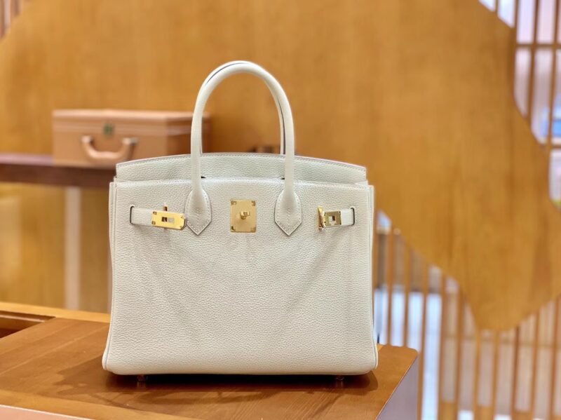 爱马仕 Birkin 30cm 奶昔白 银扣 德国进口togo 牛皮 全手工缝制