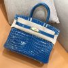 爱马仕 新增现货 birkin 铂金包 电光蓝 一级鳄鱼皮 金扣 30cm