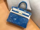 爱马仕 新增现货 birkin 铂金包 电光蓝 一级鳄鱼皮 金扣 30cm