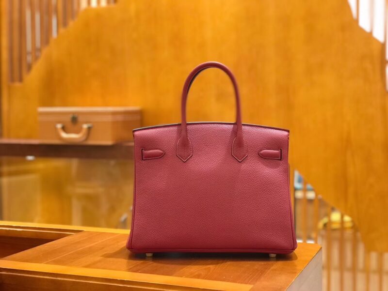 爱马仕 Birkin 30cm 石榴红 Togo小牛皮 金扣 原版蜜蜡线 顶级手工缝制 - Image 3
