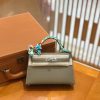 爱马仕 Mini kelly 二代 大象灰 Epsom 掌纹小牛皮 银扣 原版蜜蜡线 顶级手缝