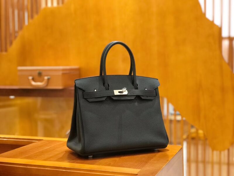 爱马仕 Birkin 30cm 经典黑 Togo小牛皮 银扣 原版蜜蜡线 顶级手工缝制 - Image 2