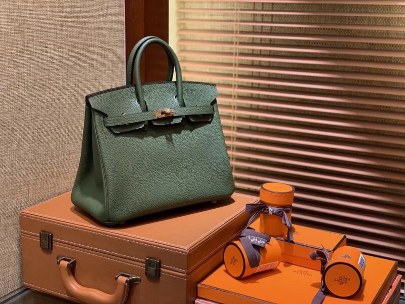 爱马仕 Birkin 25cm ( 铂金包) Togo小牛皮 丛林绿 原版蜜蜡线 全手工缝制 - Image 6