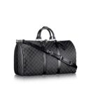 N41413 LV 路易威登Damier Graphite帆布Keepall 55旅行袋 （配肩带）