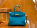 爱马仕 Birkin 30cm 伊滋密迩蓝 金扣 尼罗 雾面 两点 鳄鱼皮 全手工