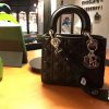 M0532OCAL M900 Dior LADY DIOR黑色小羊皮手提包 徽章戴妃包 黑色