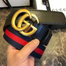 409416 Gucci双G带扣Sylvie织带腰带 Gucci女士皮带 黑色