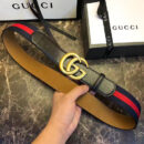 409416 Gucci双G带扣Sylvie织带腰带 Gucci女士皮带 黑色