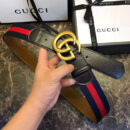 409416 Gucci双G带扣Sylvie织带腰带 Gucci女士皮带 黑色