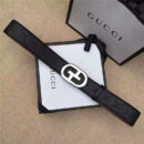 Gucci 银扣腰带 内衬头层树膏磨砂皮底腰带 Gucci皮带