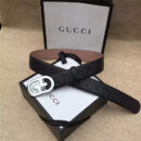 Gucci 银扣腰带 内衬头层树膏磨砂皮底腰带 Gucci皮带