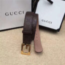 Gucci 金色G扣腰带 内衬头层树膏磨砂皮底腰带 Gucci皮带