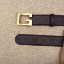 Gucci 金色G扣腰带 内衬头层树膏磨砂皮底腰带 Gucci皮带