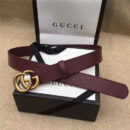 GUCCI 金色扣 原版牛皮 原单皮带仿古铜金属腰 带扣