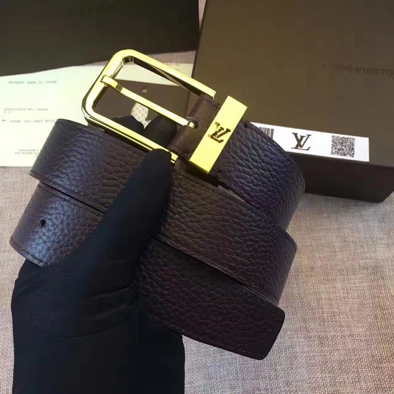 M6006S LV PONT NEUF 腰带 LV男士皮带 LV腰带 金扣咖啡色