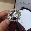 Gucci原版 牛皮搭配原单水晶 双G扣头 彰显超凡品味 顶级精品