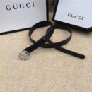 Gucci原版 牛皮搭配原单水晶 双G扣头 彰显超凡品味 顶级精品