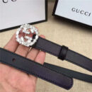Gucci原版 牛皮搭配原单水晶 双G扣头 彰显超凡品味 顶级精品