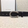 GUCCI 古奇新款 双面进口平纹头层牛皮 龙头花纹