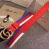 GUCCl经典皮带 海外原单货 意大利创作 金属扣 头尾胎牛皮 红色